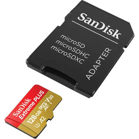 SanDisk 128GB Extreme PLUS UHS-I microSDXC Memory Card with SD Adapter