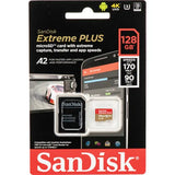 SanDisk 128GB Extreme PLUS UHS-I microSDXC Memory Card with SD Adapter