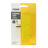 Prime PBAD0100 Triple Tap (Outlet Splitter) Flat, Yellow